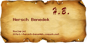 Hersch Benedek névjegykártya